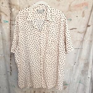 All Saints Polka Dot Electro Short Sleeve Button Down Shirt